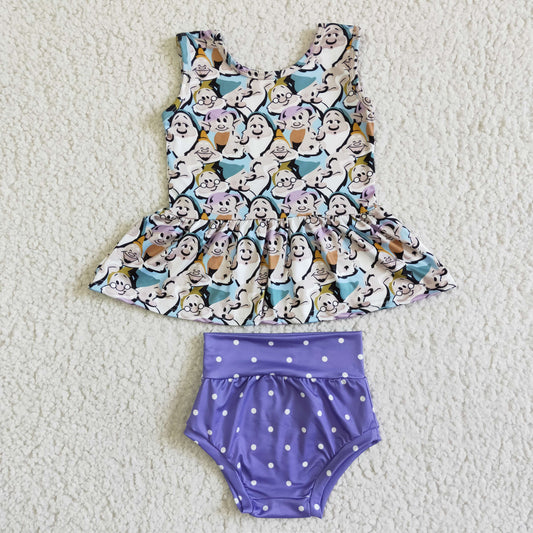 GBO0037 Cartoon Baby Girls Bummies Set