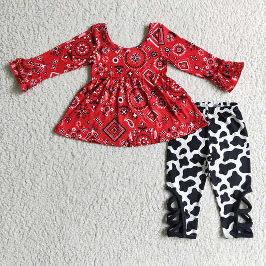 GLP0091 Red Cow Print Cool Girls Set