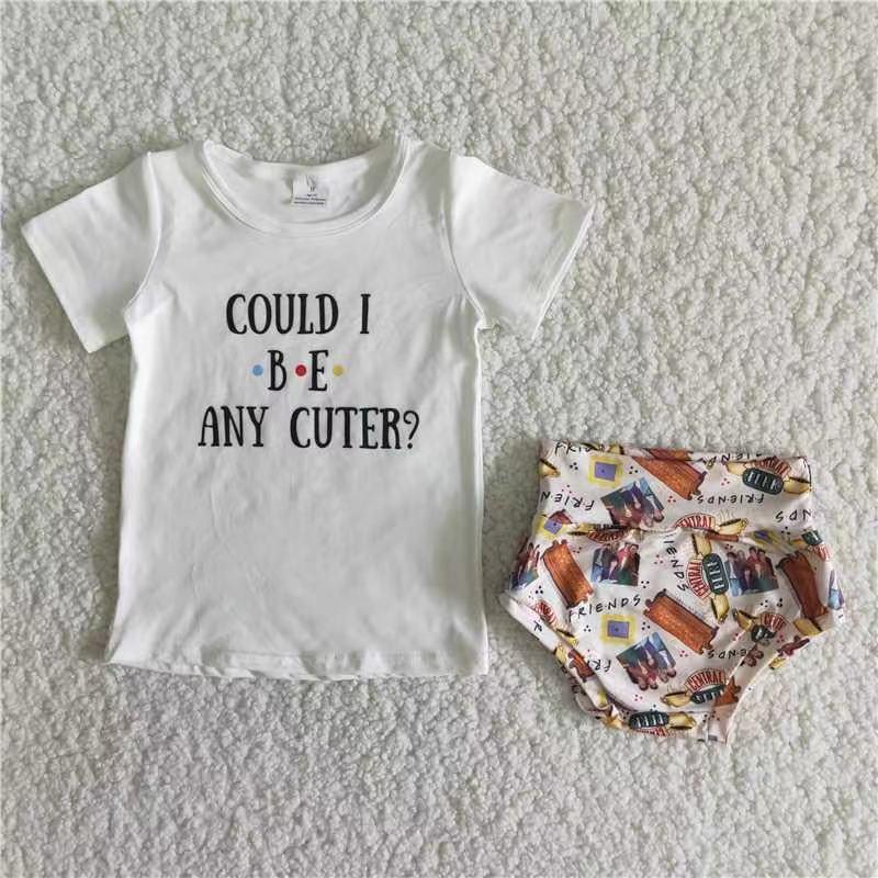 Could I Be Any Cuter Hot Sale Casual Kids Cartoon Fall Bummies Set