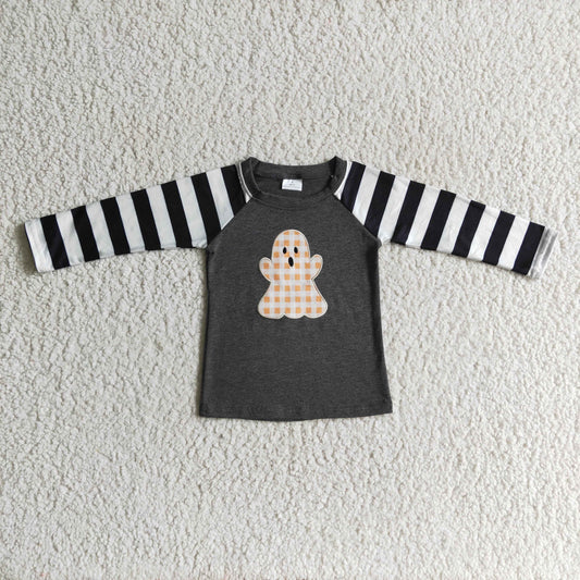 BT0063 Embroidery Halloween Ghost Boys Top