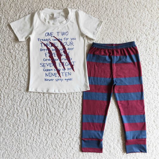 BPO0034 Halloween Boys Striped Print Outfits