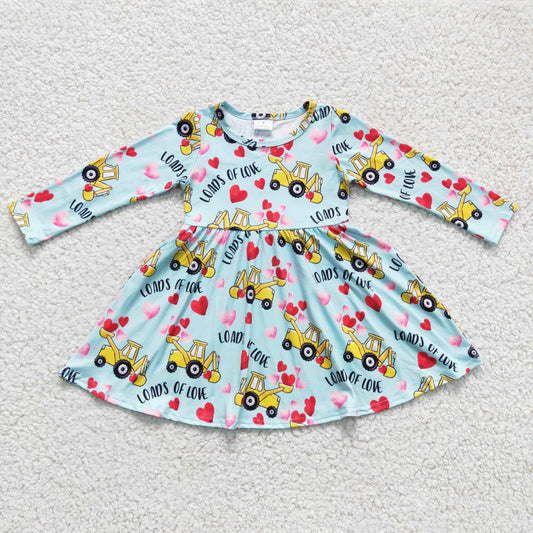 GLD0167 Valentine's Love Blue Baby Girls Dress