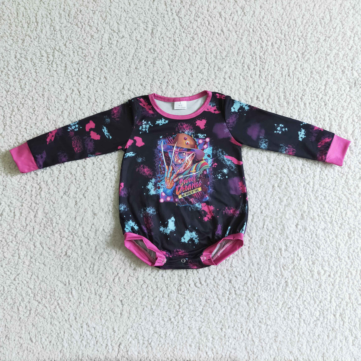 LR0093 Halloween Baby Girls Cartoon Bummies Romper