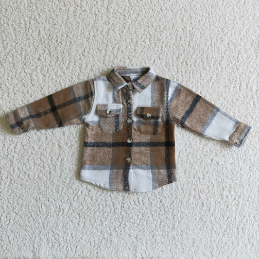 BT0062 Plaid Print Boys Pockets T-shirts