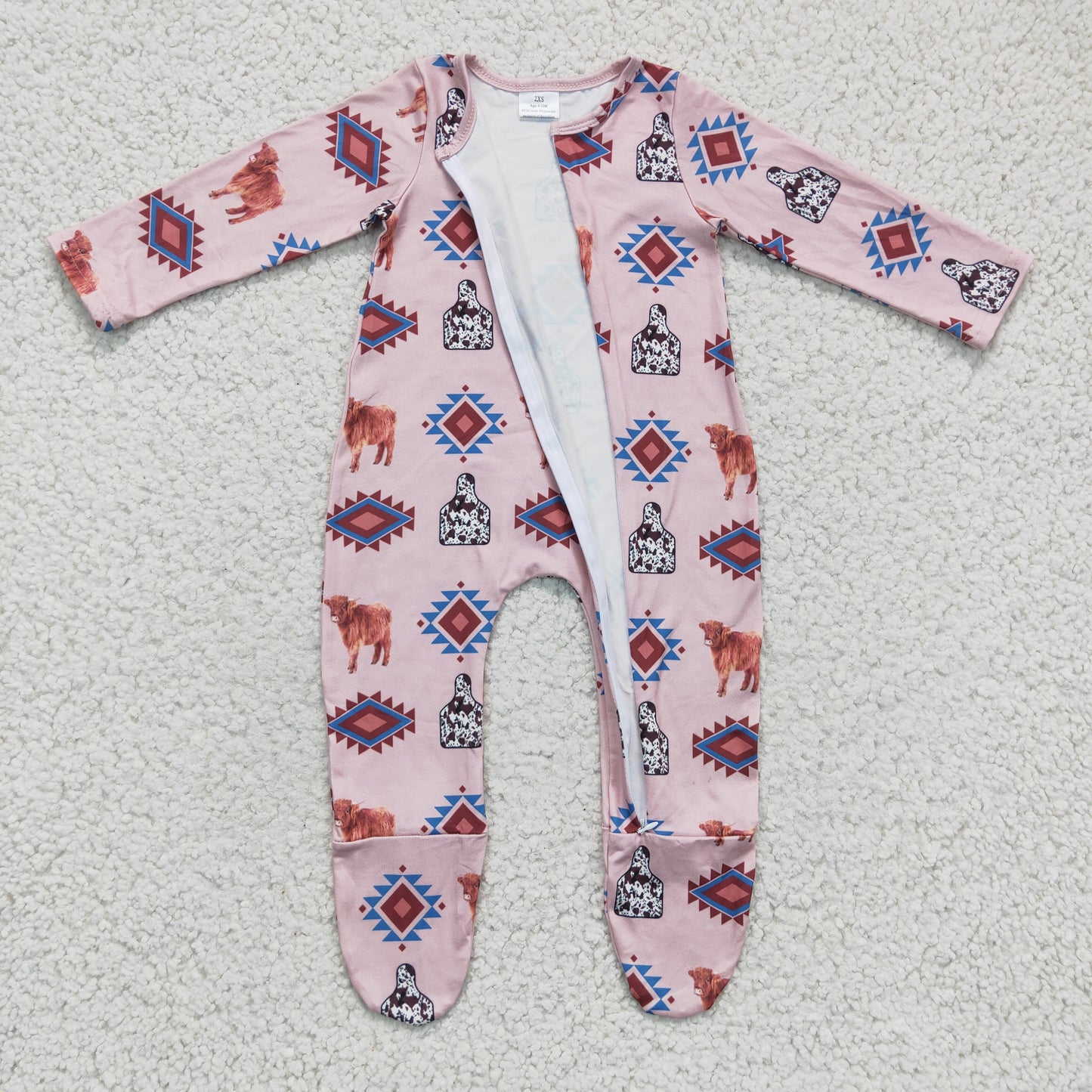 LR0224 Western Aztec Zip Romper