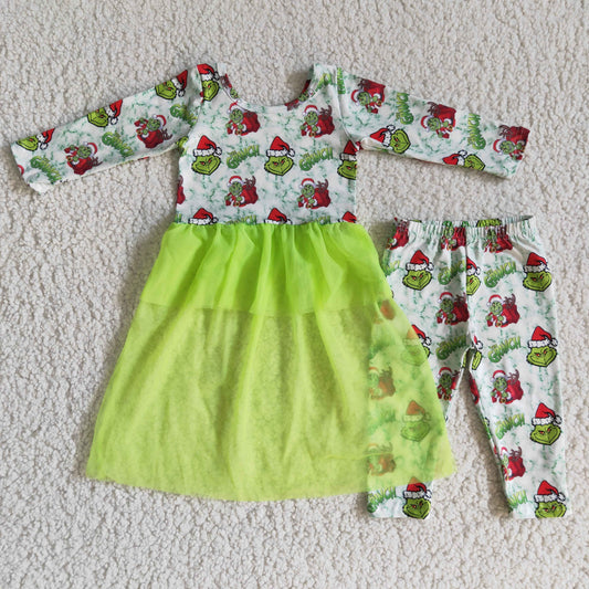 6 A12-19 Green Kids Tutu Fashion Outfits
