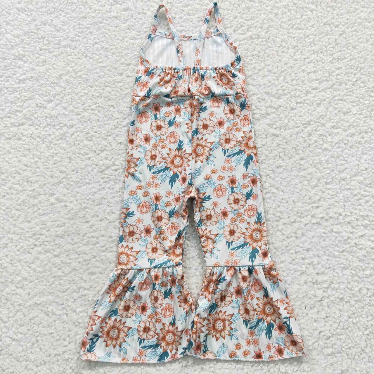 SR0309 Sunflower Print Baby Kids Jumpsuits
