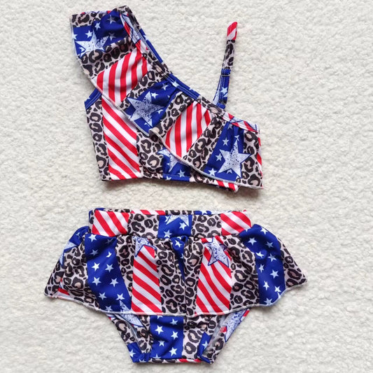 S0094 4th Of July  Girls Bathing Suits Swimsuits