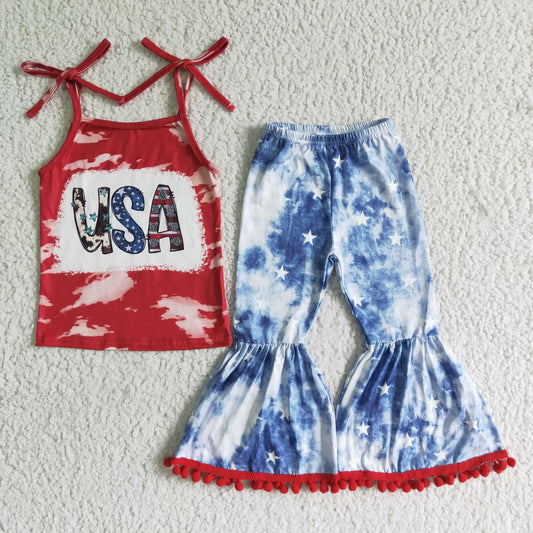 GSPO0068 USA 4th Of July Baby Girls Outfits