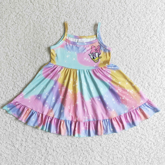 GSD0126 Tie Dye Cartoon Baby Twirl Duck Dress