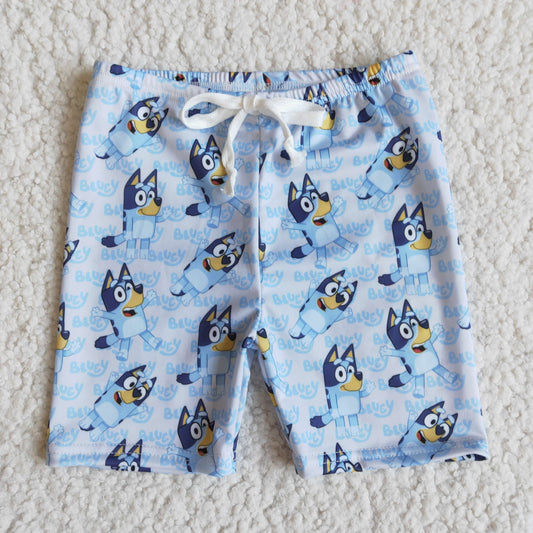 Boys Blue Dog Cartoon  Swimming Trunks