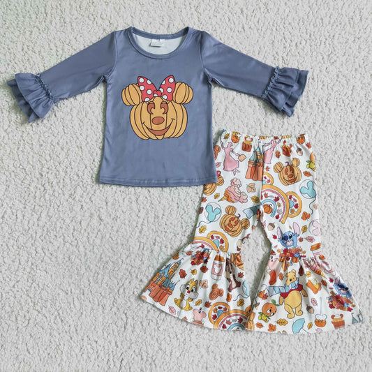 GLP0002 Halloween Cartoon Baby Girls Outfits