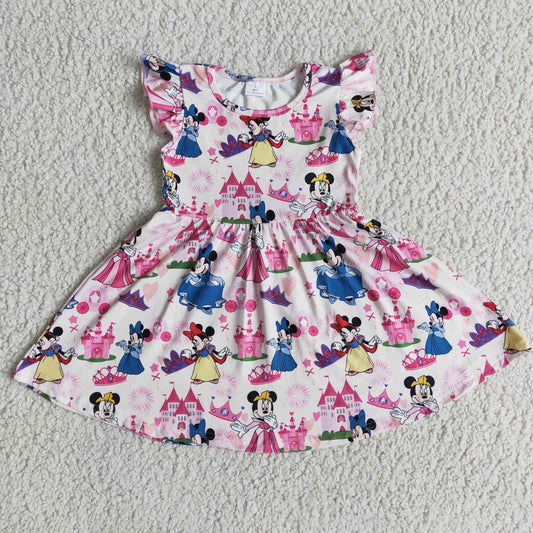Flutter Cartoon Girls Twirl Dress