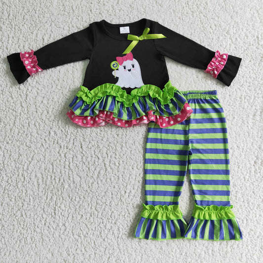 GLP0182 Halloween Embroidery Ghost Girls Outfits