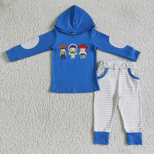 BLP0099 Cartoon Toy Blue Boys Hoodie Outfits