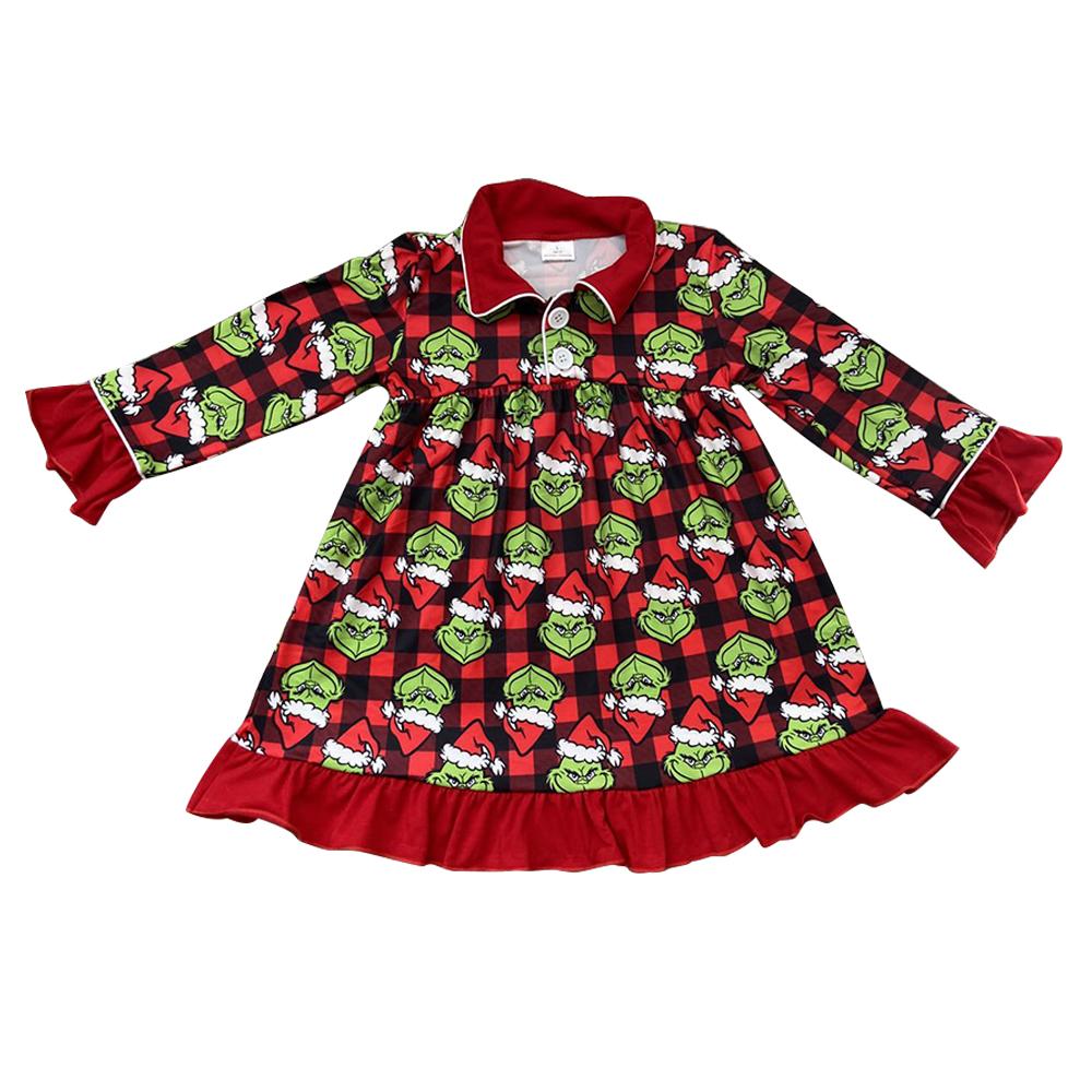 Christmas Adorable Kids Ruffles Gown