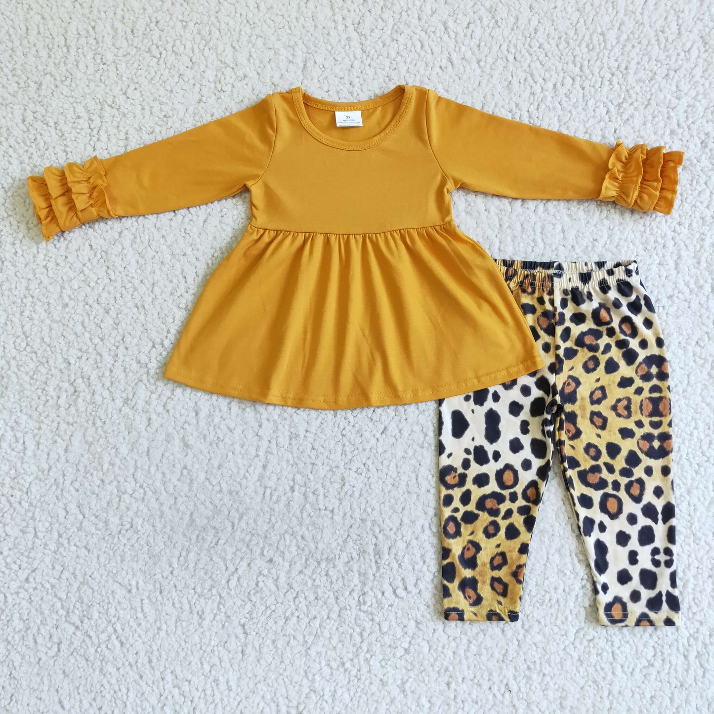 GLP0109 Fall Long Sleeve Leopard Print Girls Outfits