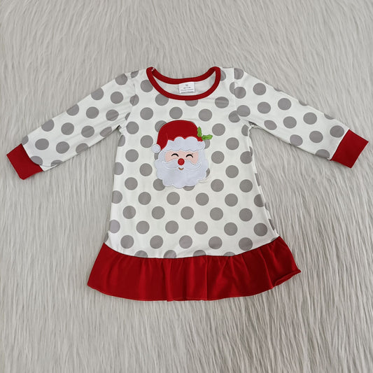 Christmas Santa Embroidery Lovely Girls Gown