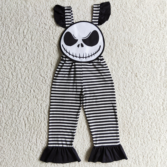 SR0081 Halloween Ghost Striped Print Girls Jumpsuits