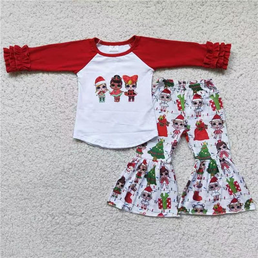 Christmas Red Doll Baby Girls Outfits