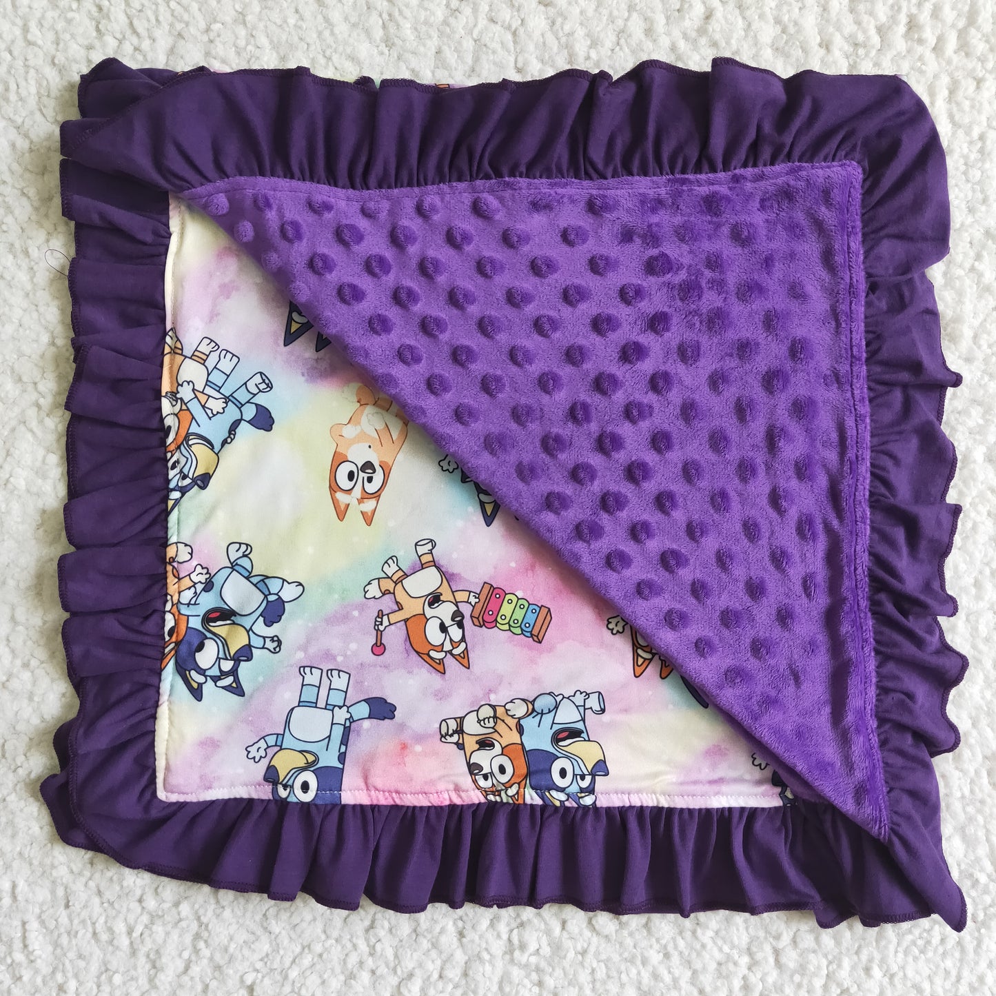 BL0008 Cartoon Baby Purple Blanket