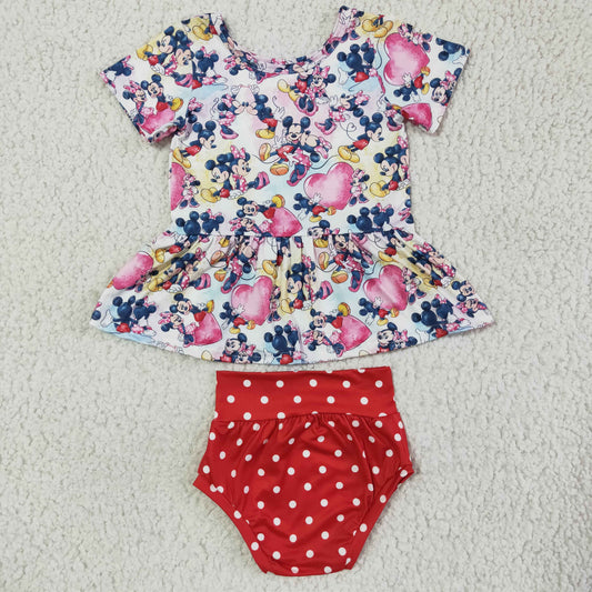 GBO0036 Cartoon Baby Girls Bummies Set