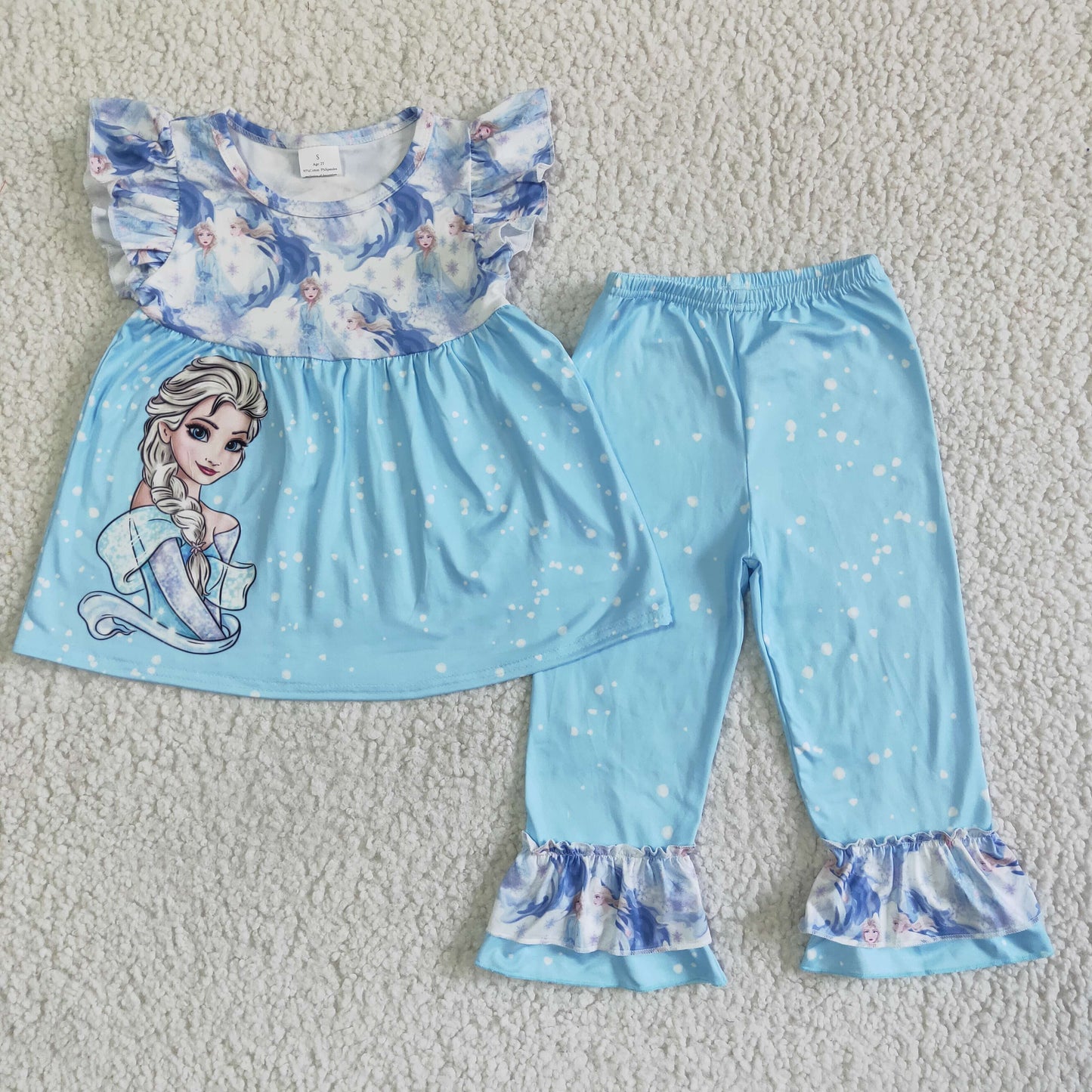 GSPO0056 Cartoon Blue Princess Casual Set