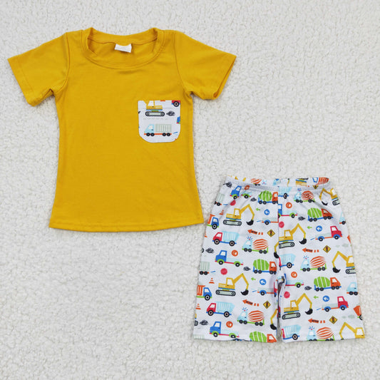 BSSO0122 Yellow Tonstruction Boys Summer Pocket Set