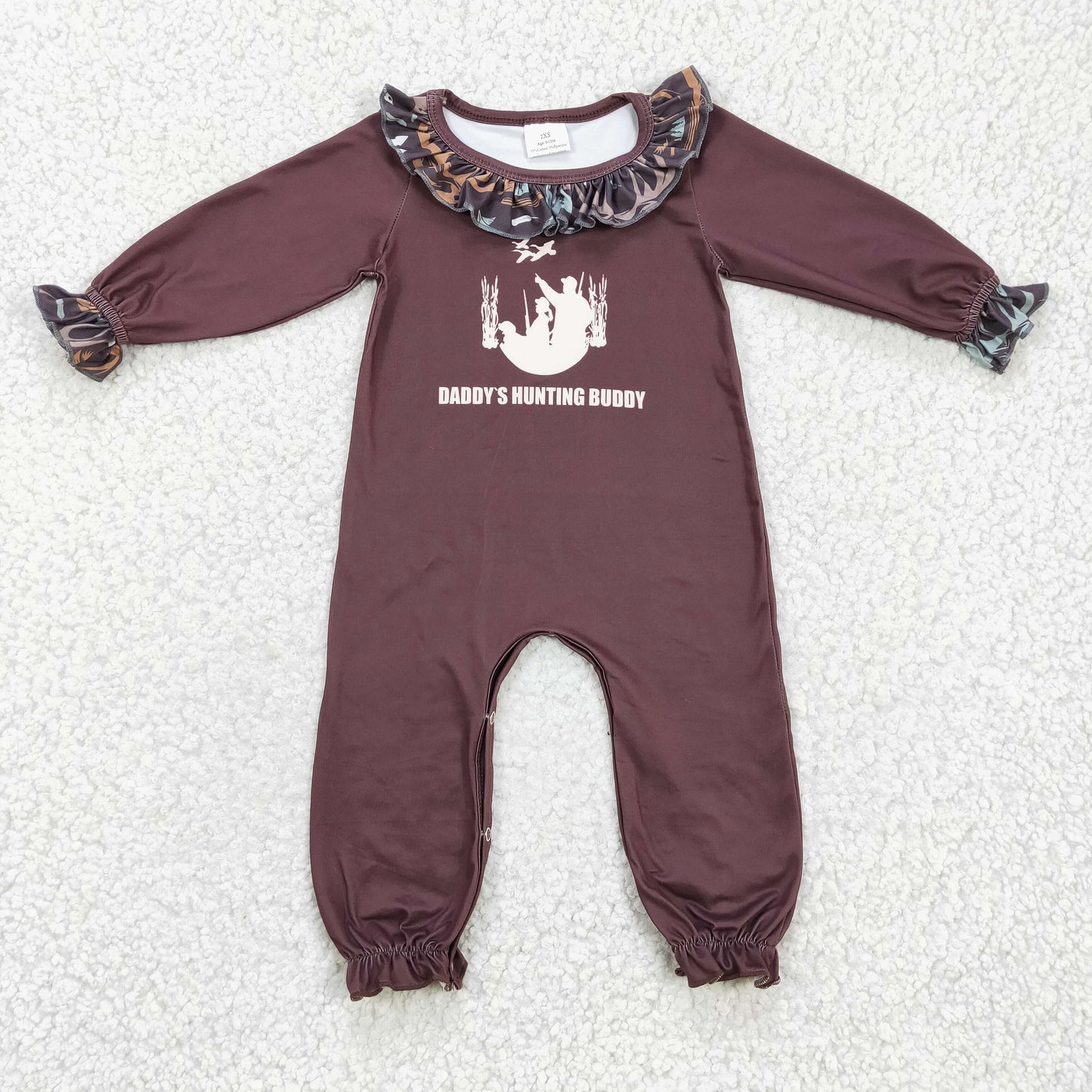 LR0198 Brown Daddys Girls Romper