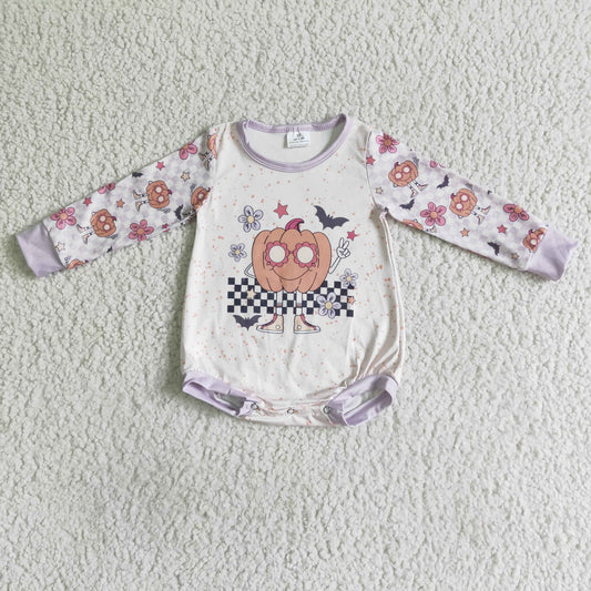 LR0083 Halloween Pumpkin Bummies Romper