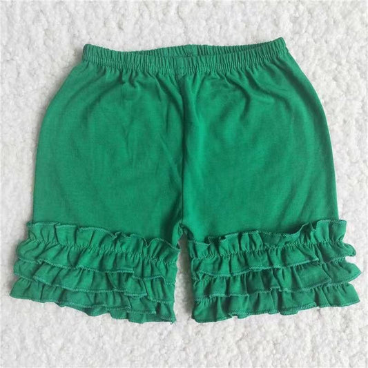Summer Adorable Green Ruffles High Quality Girls Shorts