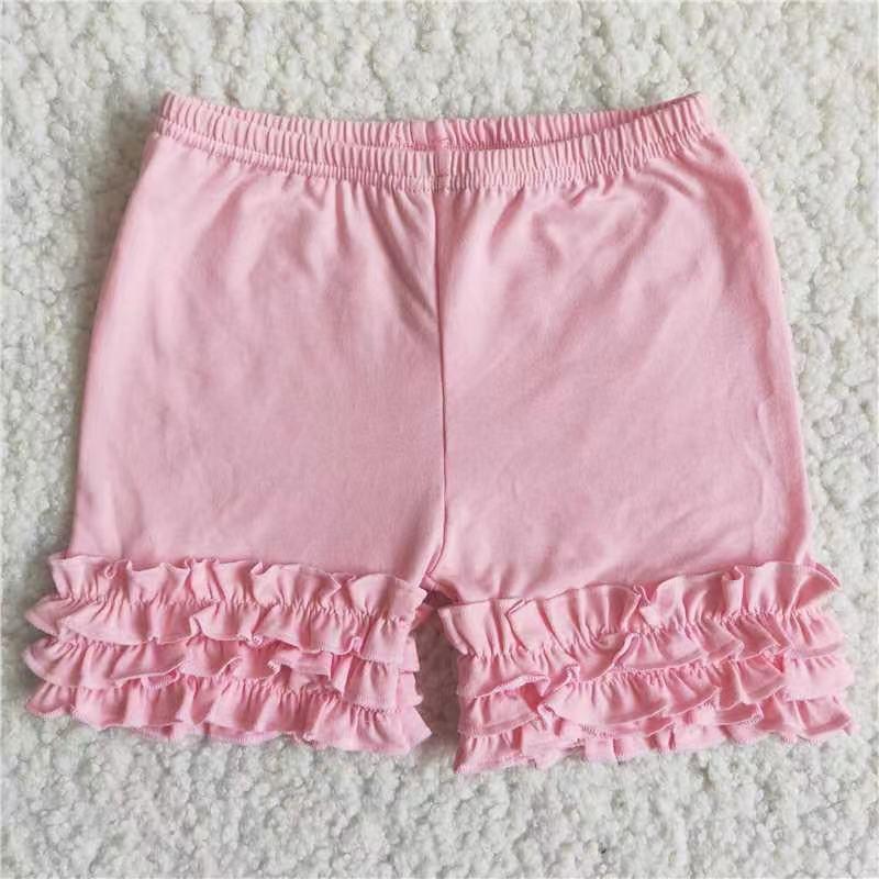 Summer Pink Ruffles High Quality Girls Shorts