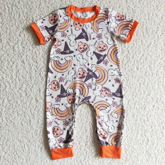 SR0085 Halloween Pumpkin Cute Romper