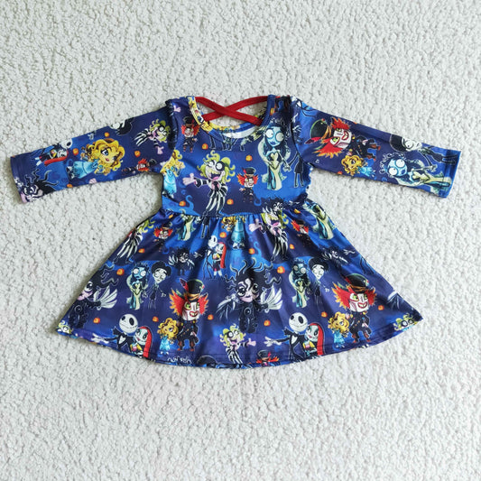 GLD0034 Halloween Cartoon Long Sleeve Dress