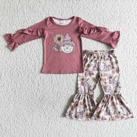 GLP0104 Fall Halloween Scarecrow Girls Outfits