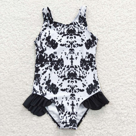 S0124 Cow Print Summer Kids Bathing Suits Swimsuits