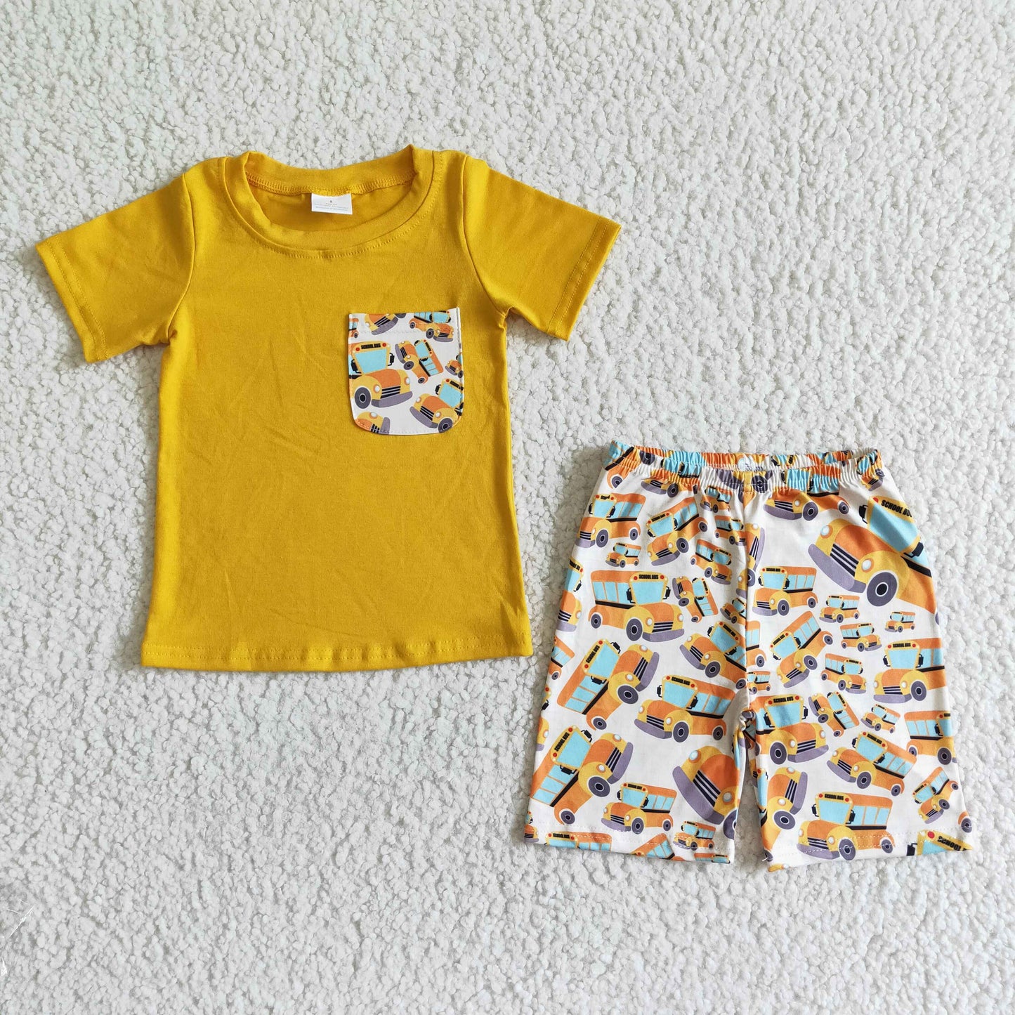 BSSO0041 Back To School Yellow Summer Boys Outfits