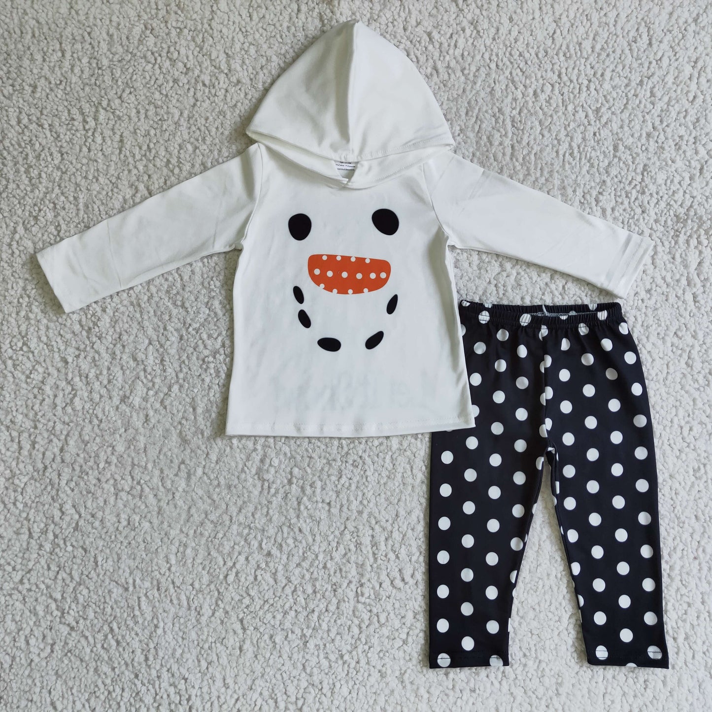 GLP0293 Let It Snow Winter Snow Dots Hoodie Set