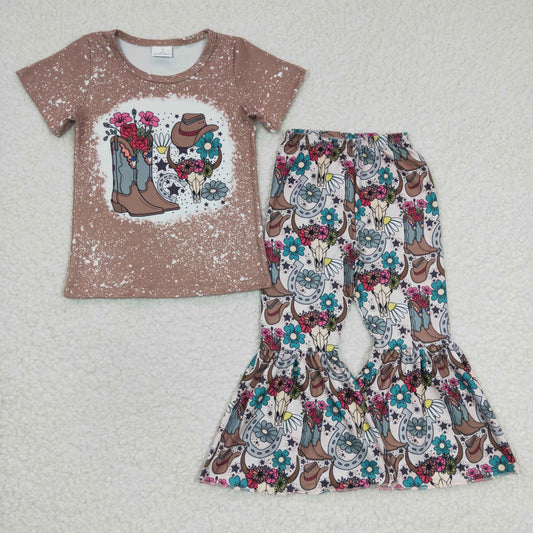 USA SHOP GSPO0290 Brown Bleach Western Boots Girls Outfits