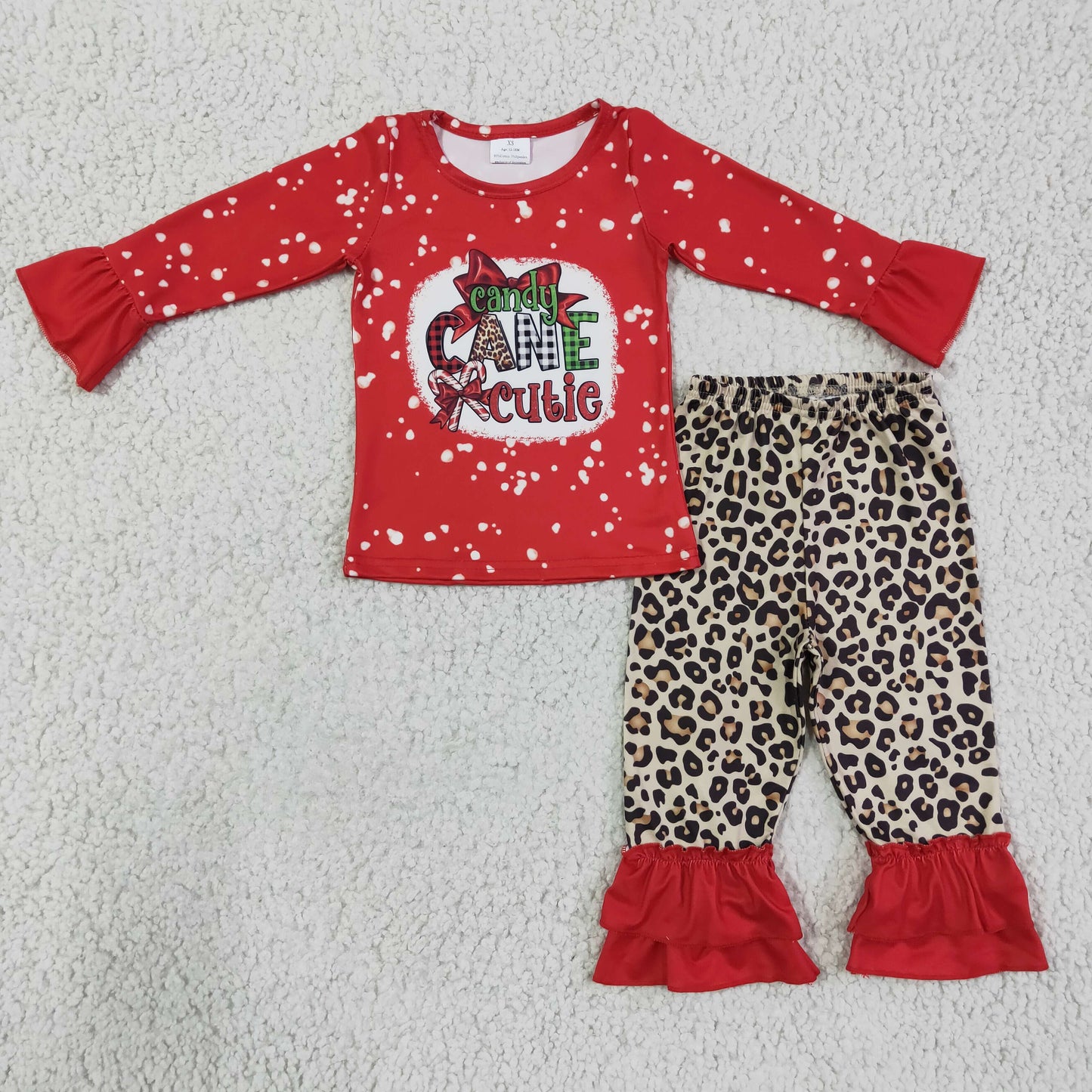 GLP0329 Christmas Candy Cane Cutie Leopard Outfits