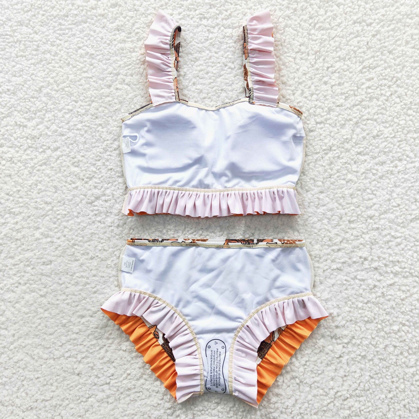 S0046 Cartoon Orange Girls Bathing Suits Swimsuits