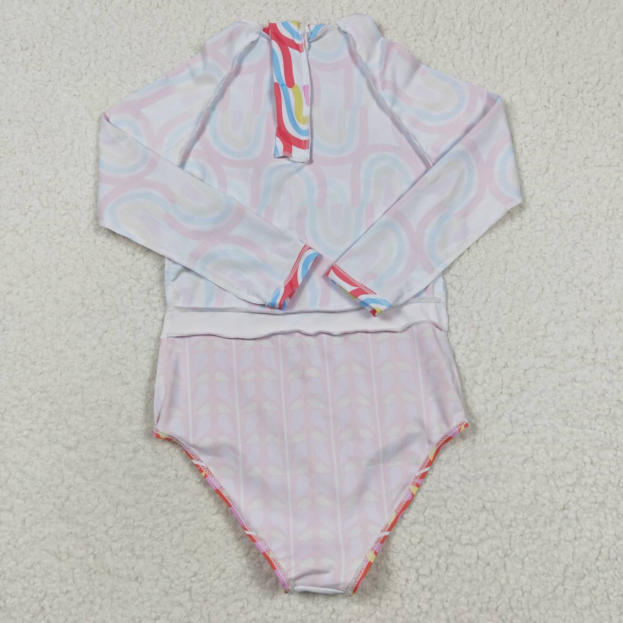 S0116 Rainbow Long Sleeve Kids Bathing Suits Swimsuits