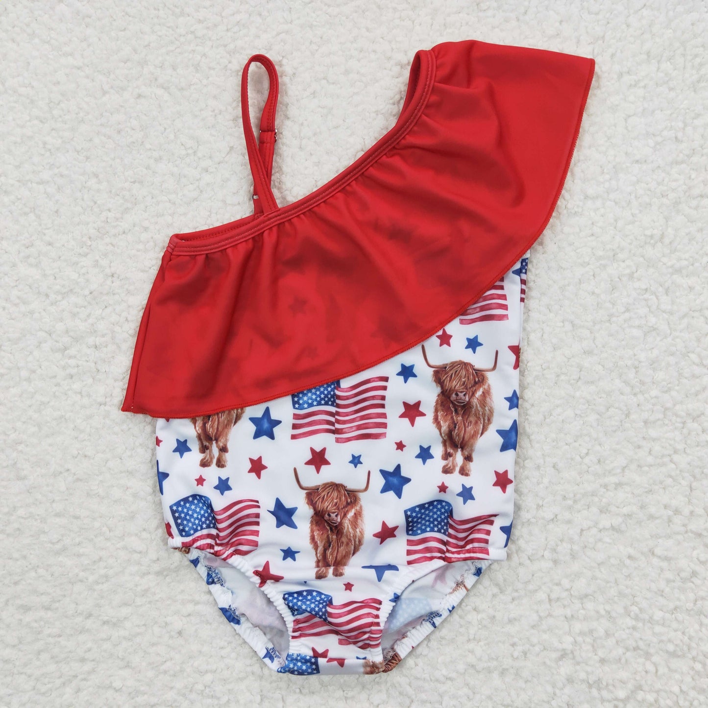 S0101 4th Of July Heifer Baby Girls Bathing Suits Swimsuits