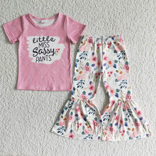 GSPO0062 Little Miss Sassy Pants Pink Floral Outfits