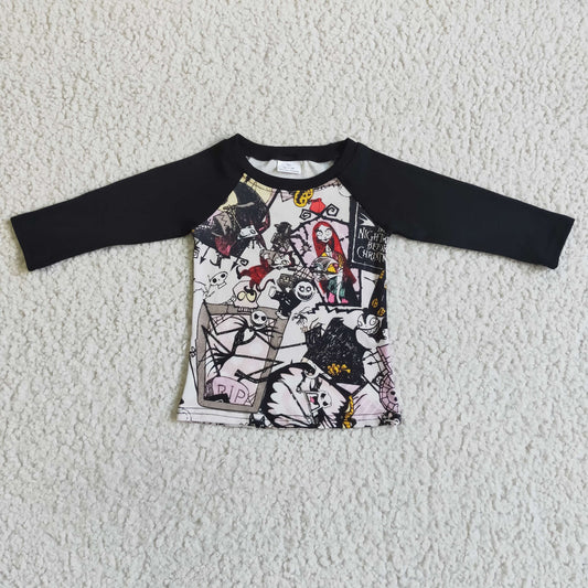 6 A30-21-1 Halloween Boys Black Cartoon Top