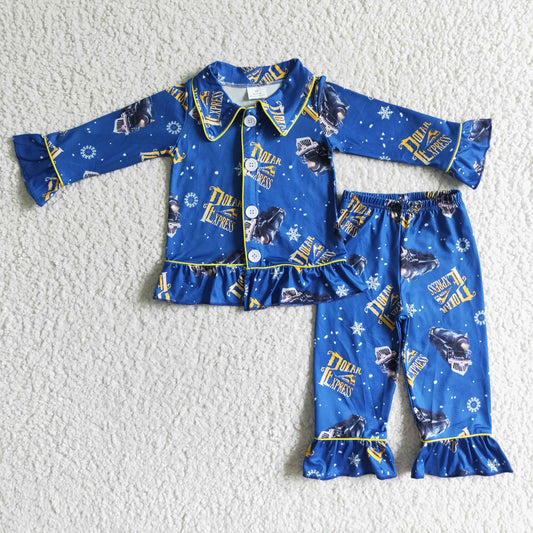 6 C6-37 Cartoon Baby Girls Christmas Pajamas