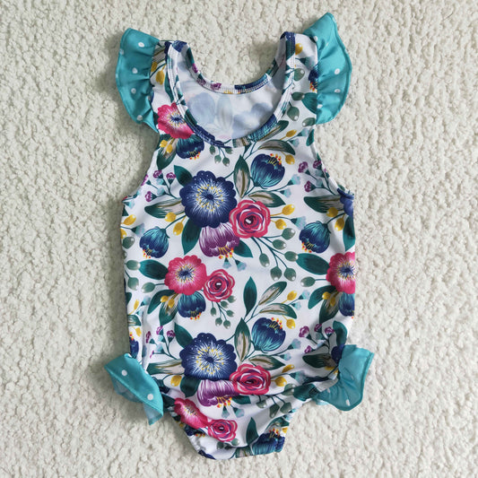 Cute Floral Print Bathing Suits Swimsuits