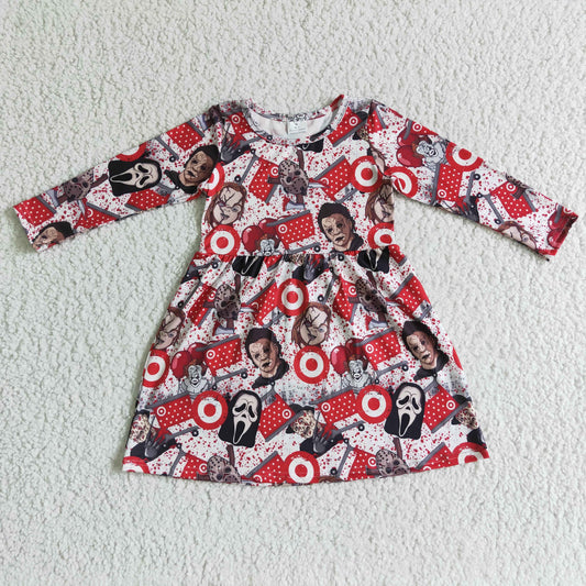 GLD0038 Halloween Long Sleeve Cartoon Ta Girls Dress