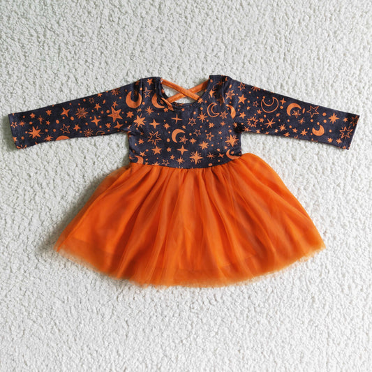 GLD0017 Halloween Long Sleeve Tutu Dress
