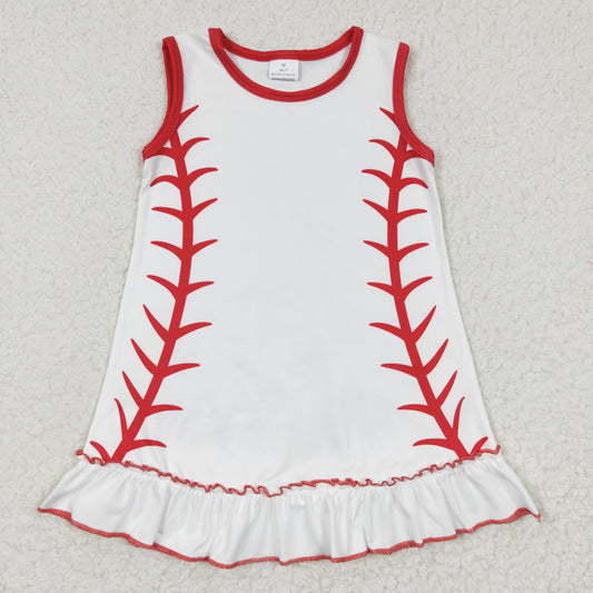 GSD0295 Baseball Sleeveless Baby Girls Dress
